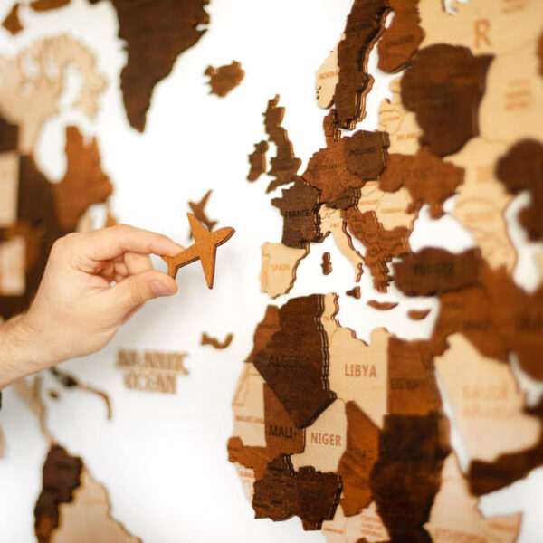 3D Houten wereldkaart - Multicolor - Afbeelding 6