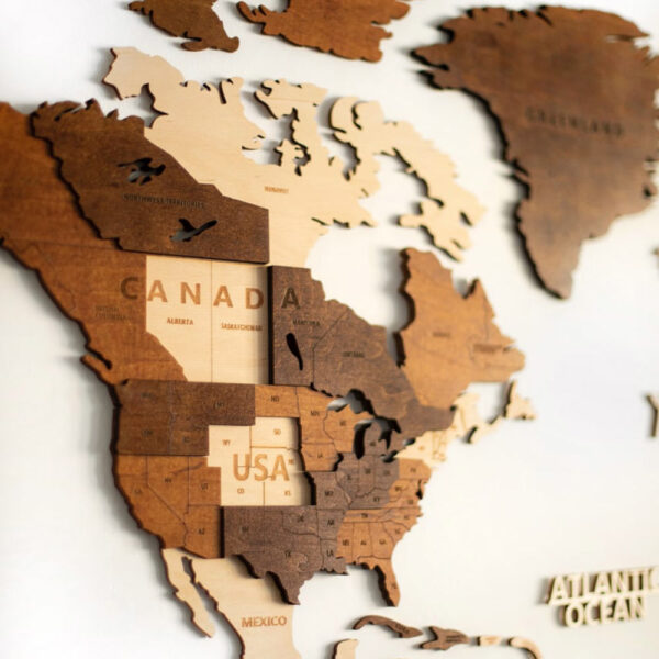 3D Houten wereldkaart - Multicolor - Afbeelding 7