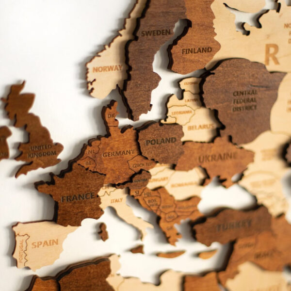 3D Houten wereldkaart - Multicolor - Afbeelding 4