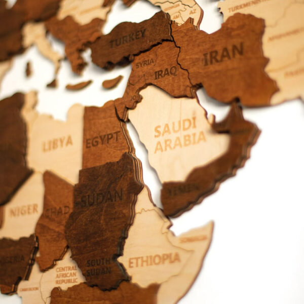 3D Houten wereldkaart - Multicolor - Afbeelding 8
