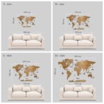 Houten wereldkaart