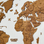 3D Houten wereldkaart - Eiken - Afbeelding 4