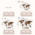 3D Houten wereldkaart - Walnoot - Afbeelding 5