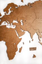 Houten wereldkaart - Blank Eiken Zonder landsnaam - Afbeelding 3