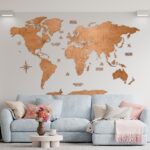 Houten wereldkaart - Blank Eiken Zonder landsnaam
