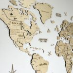 3D Houten wereldkaart - Natuurlijk - Afbeelding 2