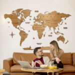 Houten wereldkaart - Eiken - Afbeelding 7