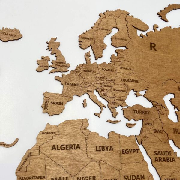 Houten wereldkaart - Eiken - Afbeelding 2