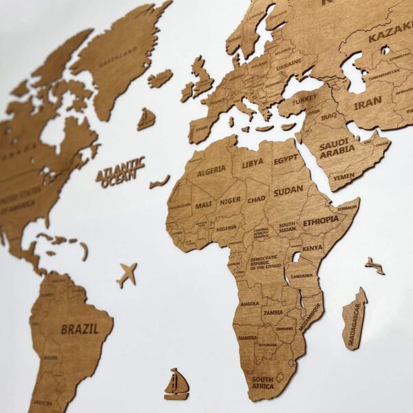Houten wereldkaart - Eiken - Afbeelding 6