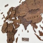 3D Houten wereldkaart - Walnoot - Afbeelding 6