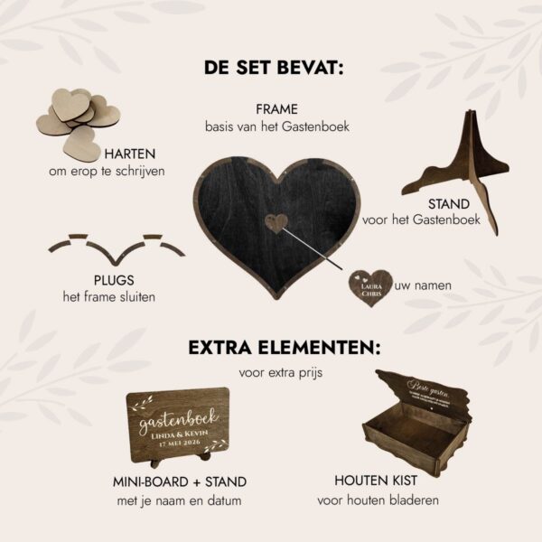 Gastenboek Bruiloft Alternatieve Zwart Hart - Afbeelding 3