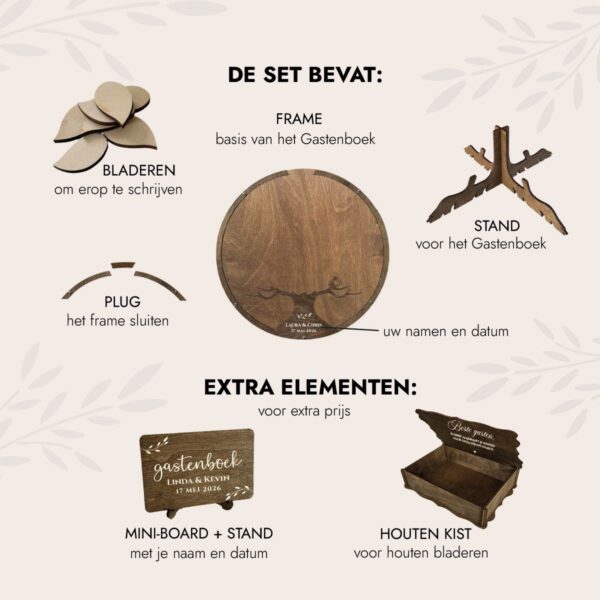 Gastenboek Bruiloft Alternatieve - Walnoot Boom - Afbeelding 3